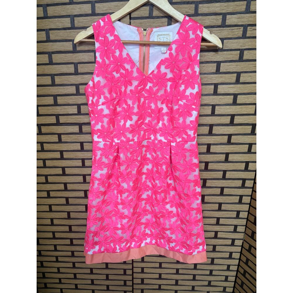 Sail To Sable Hot Pink Floral Embroidered‎ Dress Size 4